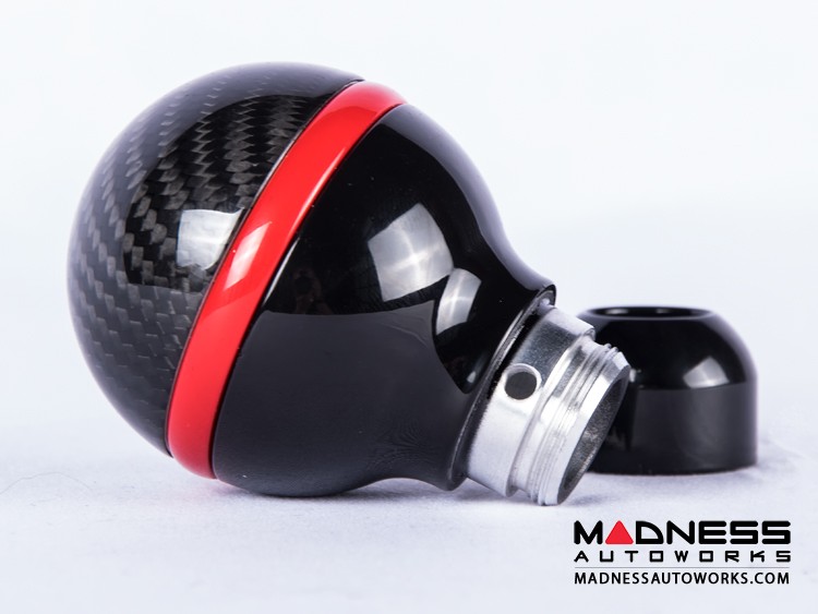 FIAT 500 Gear Shift Knob by BLACK Carbon Fiber Top/ Black Base and